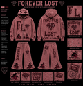 Dusty Pink Rhinestone Forever Lost Hoodie/Flared Joggers